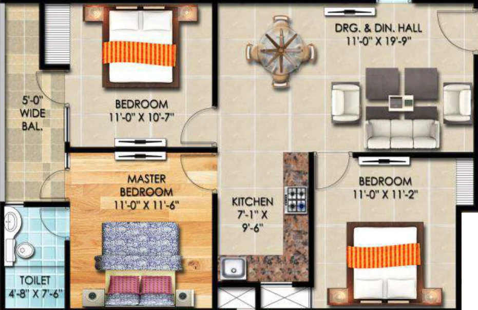 3 BHK Flat in Trivor Urbania City in Sector 27, Greater Noida - Image 932631