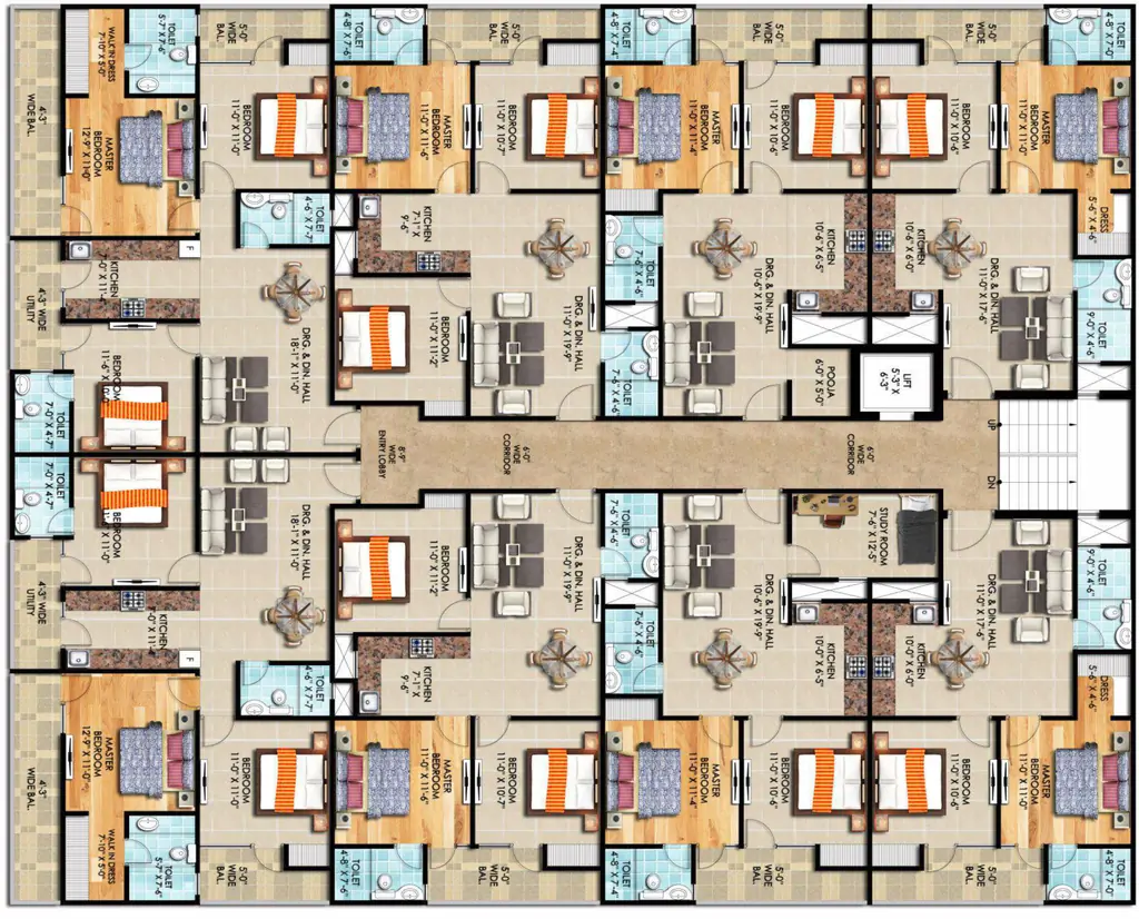 Floor Plan of Trivor Urbania City in Sector 27, Greater Noida - Image 439494