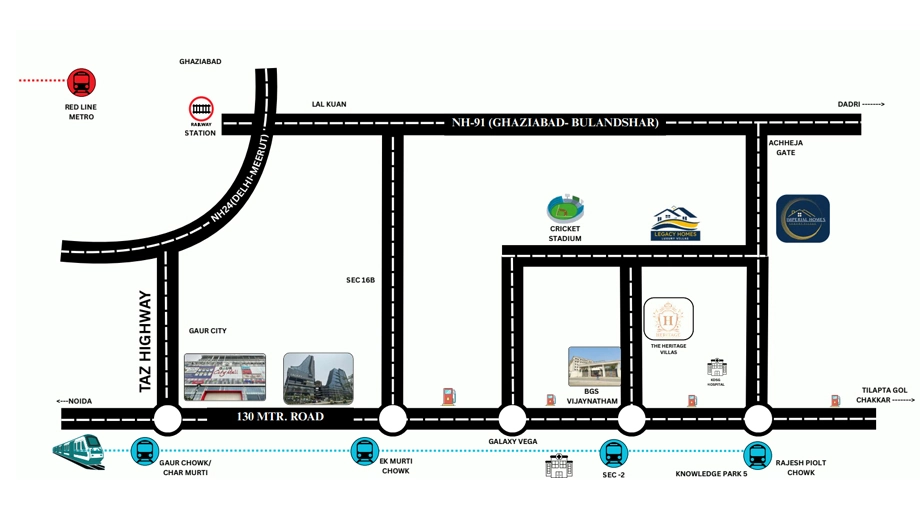 Location of Trivor Heritage Villas in Noida Extension, Greater Noida - Image 439504