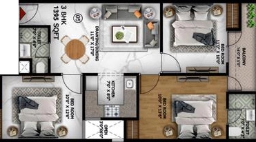3 BHK Flat in Vihaan Valencia in Sector 107, Noida - Image 932662