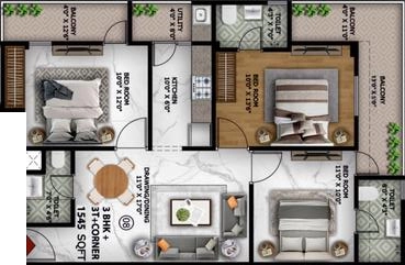 3 BHK Flat in Vihaan Valencia in Sector 107, Noida - Image 932664