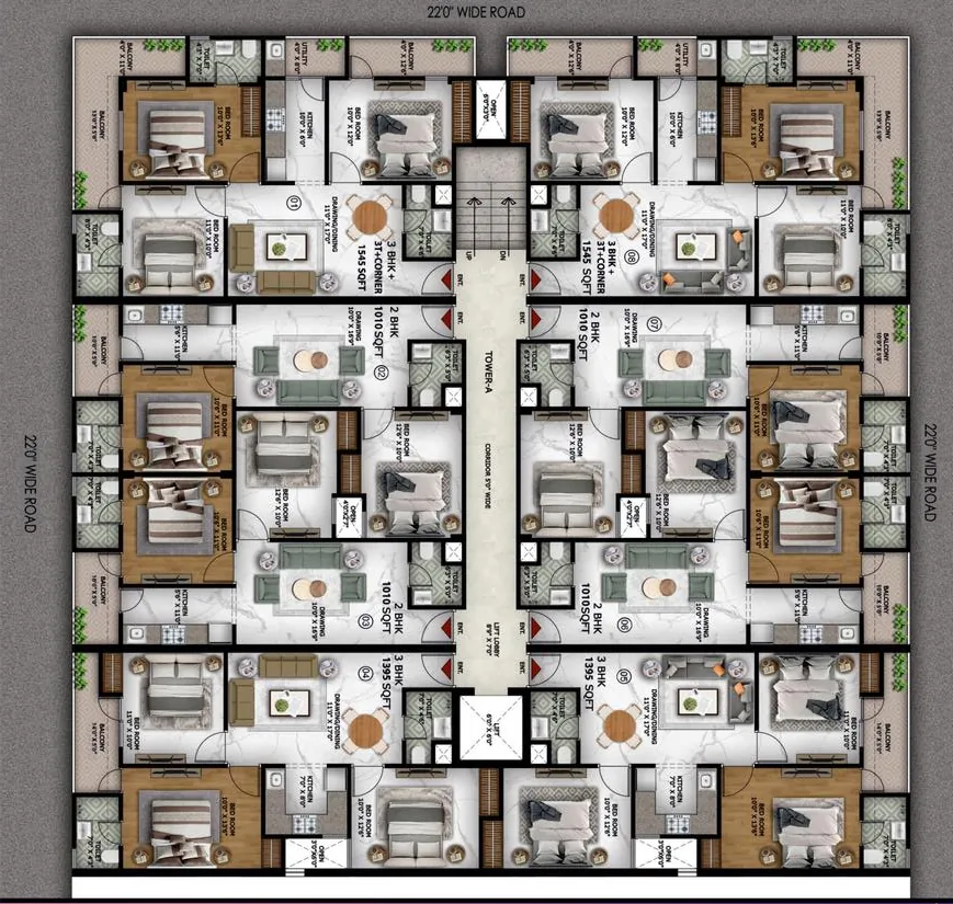 Floor Plan of Vihaan Valencia in Sector 107, Noida - Image 439606