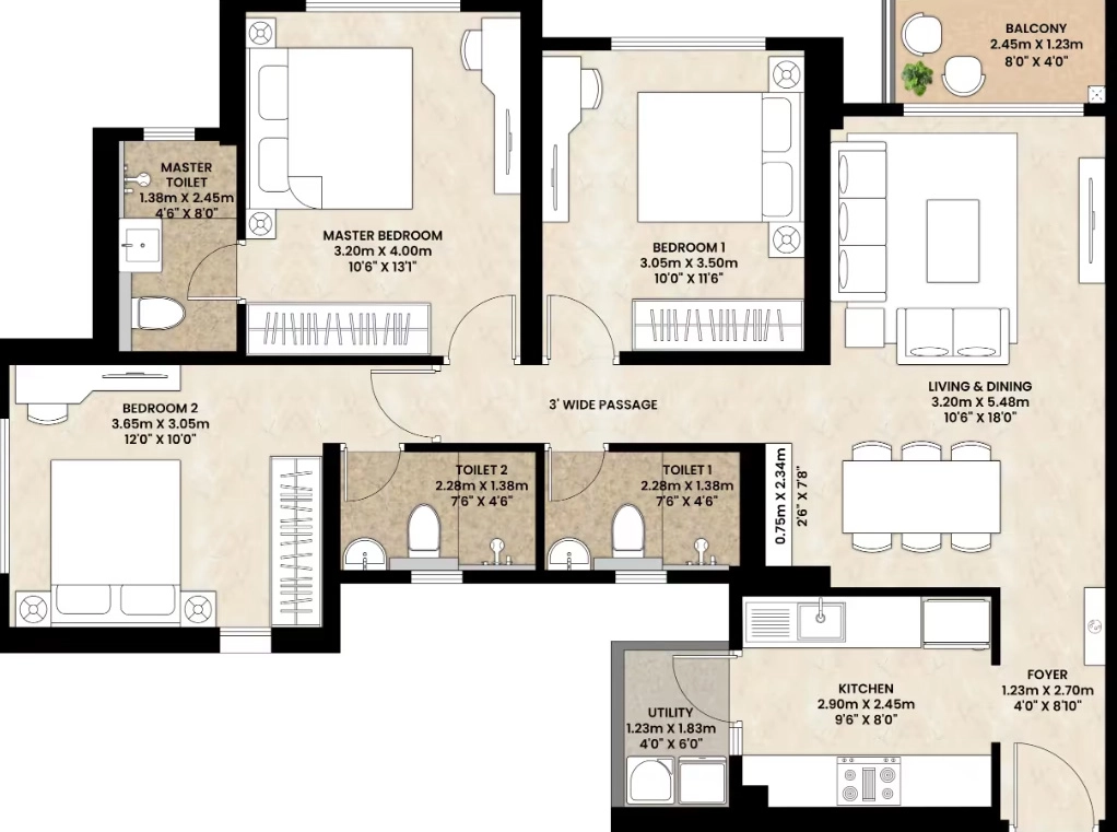 3 BHK Flat in Mahindra Rainforest in Bhandup West, Mumbai - Image 932693