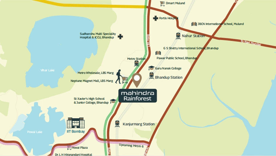 Location of Mahindra Rainforest in Bhandup West, Mumbai - Image 439719