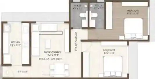 2 BHK Flat in PCPL Vivante in Mahim West, Mumbai - Image 932711