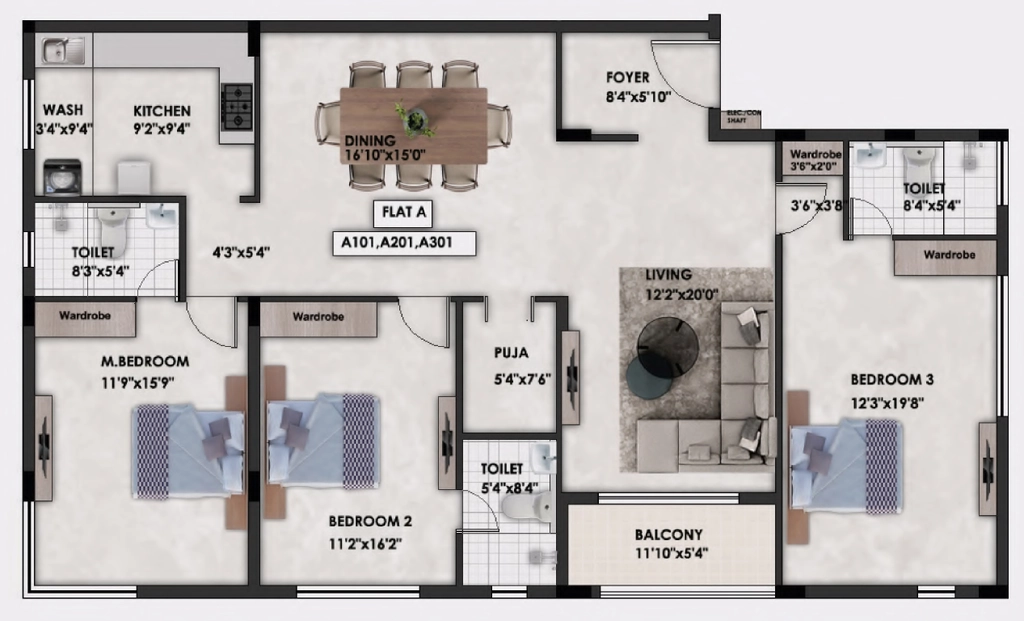 3 BHK Flat in Bhaggyam Dharini in Alwarpet, Chennai - Image 932759