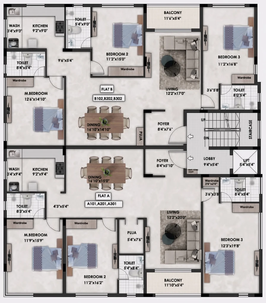 Floor Plan of Bhaggyam Dharini in Alwarpet, Chennai - Image 439920