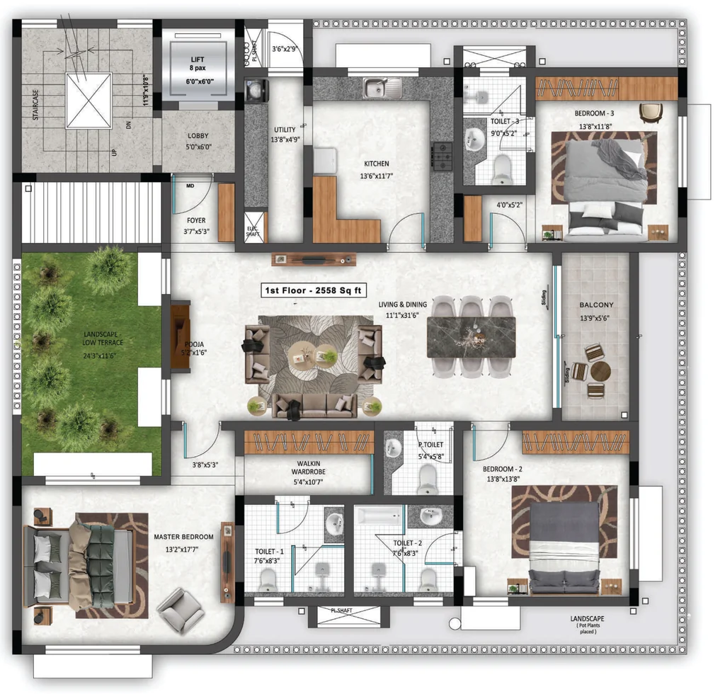 3 BHK Flat in Bhaggyam Saveri in Besant Nagar, Chennai - Image 932782