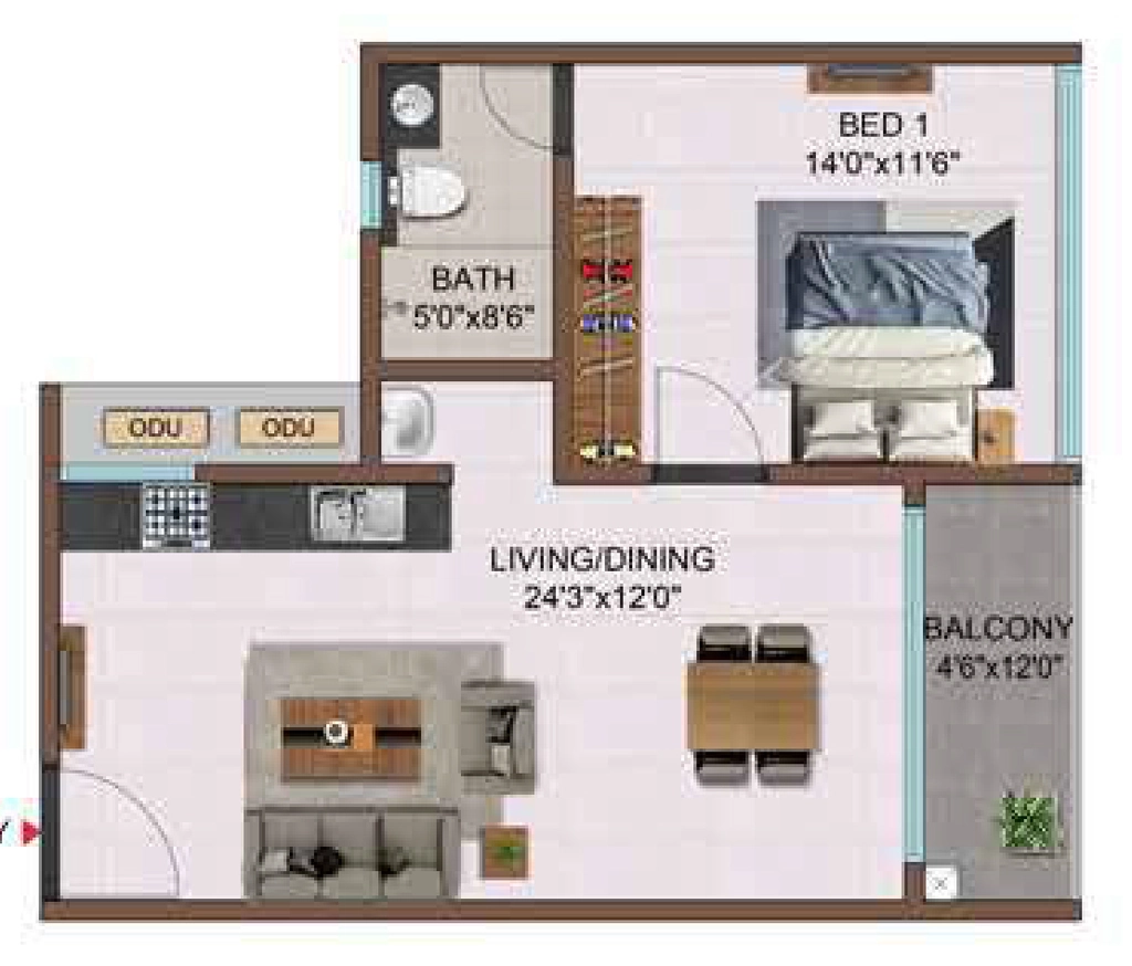 1 BHK Flat in Casagrand Aquagrove in Kolathur, Chennai - Image 932777
