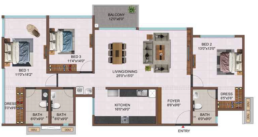 3 BHK Flat in Casagrand Aquagrove in Kolathur, Chennai - Image 932780