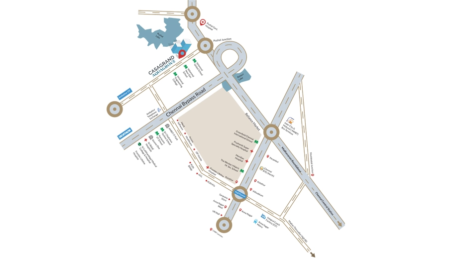 Location of Casagrand Aquagrove in Kolathur, Chennai - Image 439994
