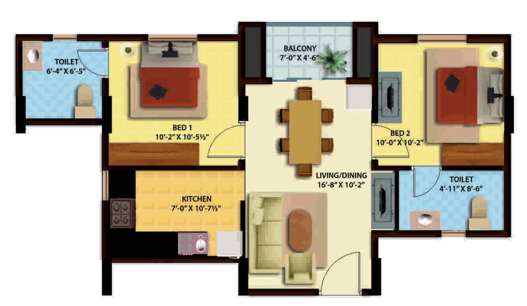 2 BHK Flat in Ganga Ishana Apartments in Kolathur, Chennai - Image 932765