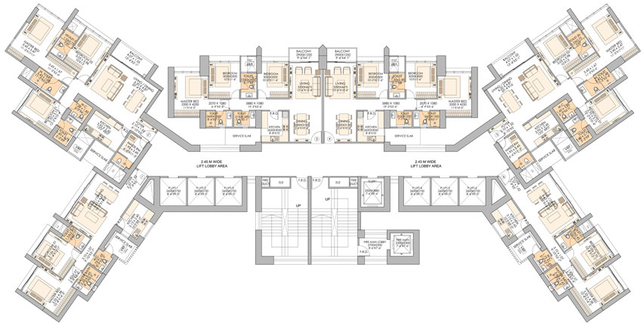 Floor Plan of Sheth One Marina in Marine Lines East, Mumbai - Image 36287