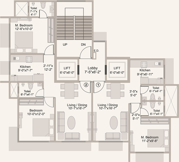 Floor Plan of One Amaad in Jogeshwari West, Mumbai - Image 87033