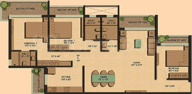 3 BHK Flat in Ahuja Prasadam in Ambernath East, Thane - Image 815832