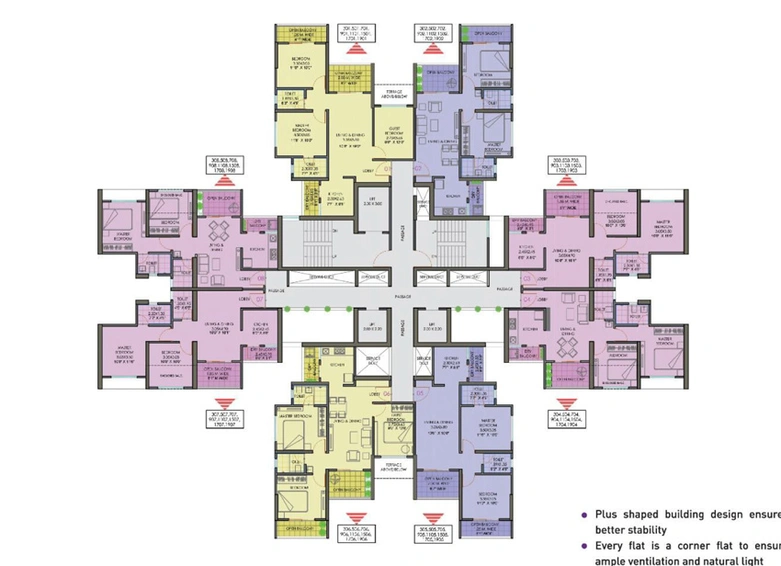 Floor Plan of Puraniks Abitante Fiore in Bavdhan, Pune - Image 10824