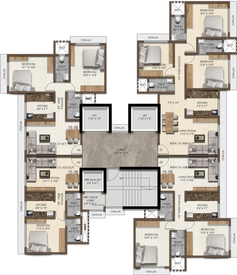 Floor Plan of PCPL Kesar Niketan in Borivali East, Mumbai - Image 36430