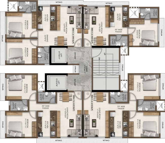 Floor Plan of PCPL Rushabh in Malad East, Mumbai - Image 36452