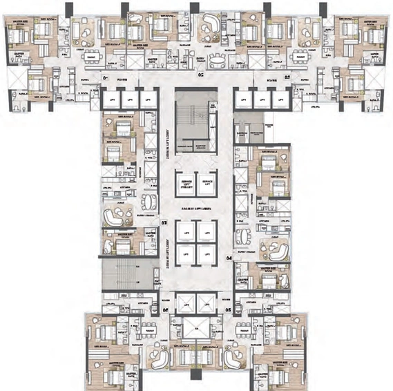 Floor Plan of Rustomjee Crown in Prabhadevi, Mumbai - Image 36645