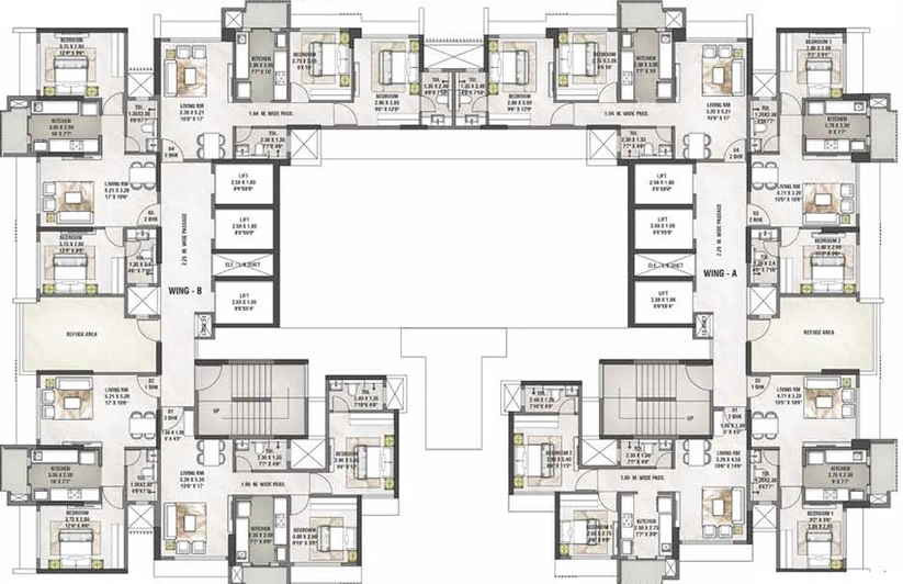 Floor Plan of Rustomjee Erika in Bandra East, Mumbai - Image 36655