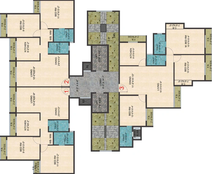Floor Plan of Arihant Aarohi in Kalyan East, Thane - Image 24166