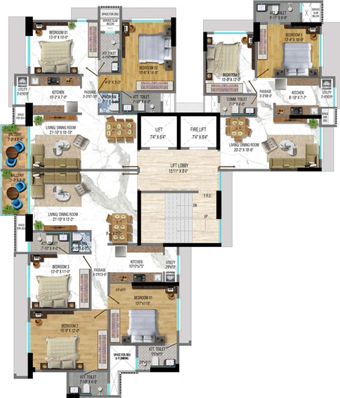 Floor Plan of Sumit Atulyam in Matunga West, Mumbai - Image 36809