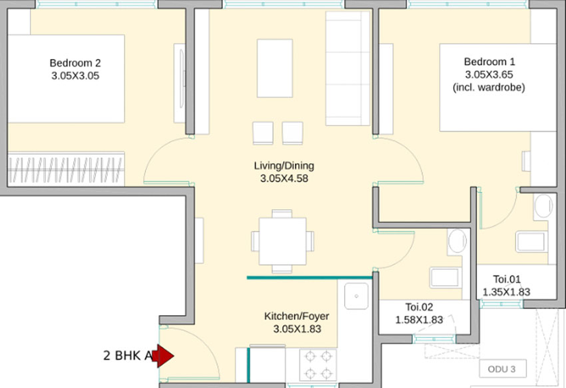2 BHK Flat in UK Iona in Andheri East, Mumbai - Image 468014