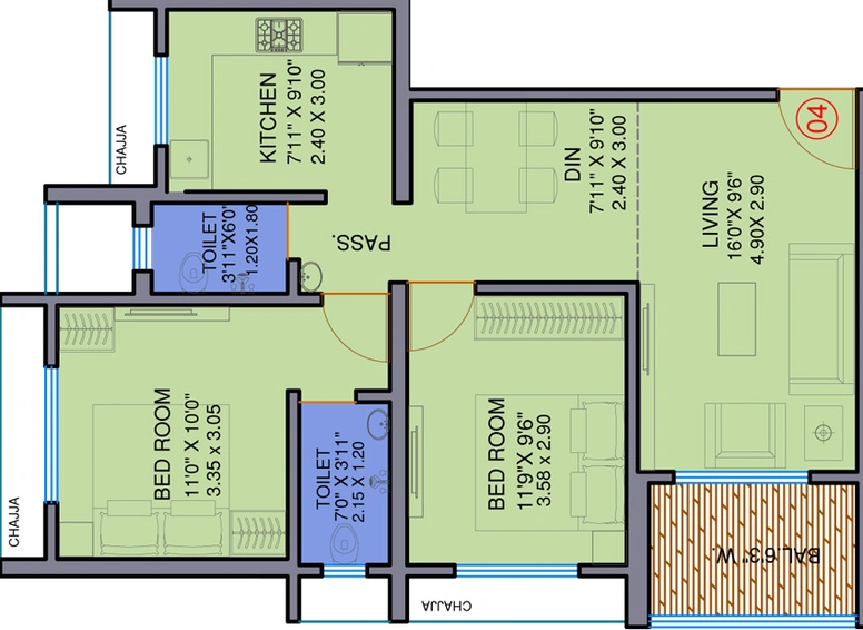 2 BHK Flat in Mangeshi Dhara in Thakurli East, Thane - Image 448022