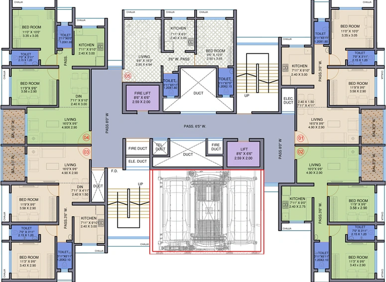 Floor Plan of Mangeshi Dhara in Thakurli East, Thane - Image 24281