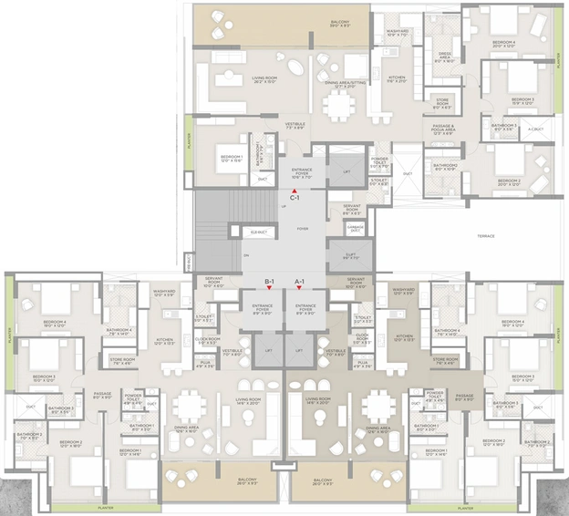 Floor Plan of Maruti Tranquil in Ambli, Ahmedabad - Image 27171