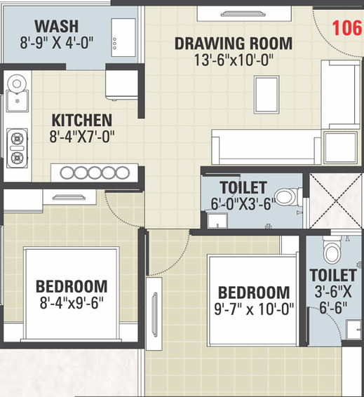 2 BHK Flat in Nakshatra Heights in Narolgam, Ahmedabad - Image 452898
