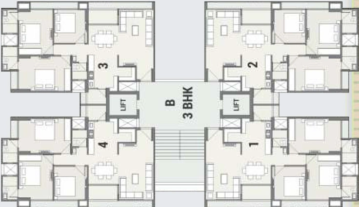 Floor Plan of Satyam Skyline 2 in Naranpura, Ahmedabad - Image 29266