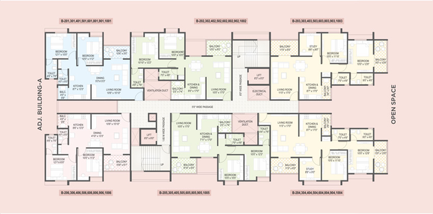 Floor Plan of Yashada Florenza in Pimpri Chinchwad, Pune - Image 10936
