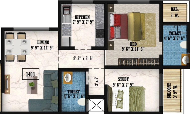 5 BHK Flat in Phoenix Rockmount Residency in Kalyan West, Thane - Image 448184