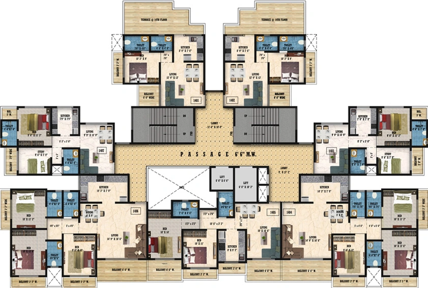 Floor Plan of Phoenix Rockmount Residency in Kalyan West, Thane - Image 24429