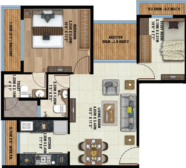 2 BHK Flat in Saket World in Kalyan East, Thane - Image 643714