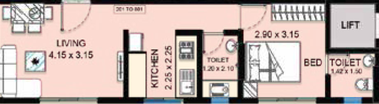 1 BHK Flat in Seasons Harmony in Kalyan West, Thane - Image 448251