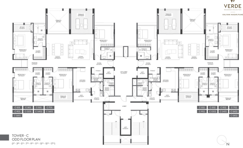 Floor Plan of ABIL Verde Residences in Kalyani Nagar, Pune - Image 10954