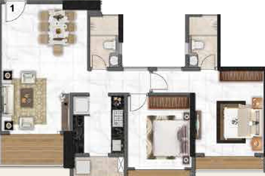 2 BHK Flat in Vinayak Shreeji Landmark in Kalyan West, Thane - Image 233782