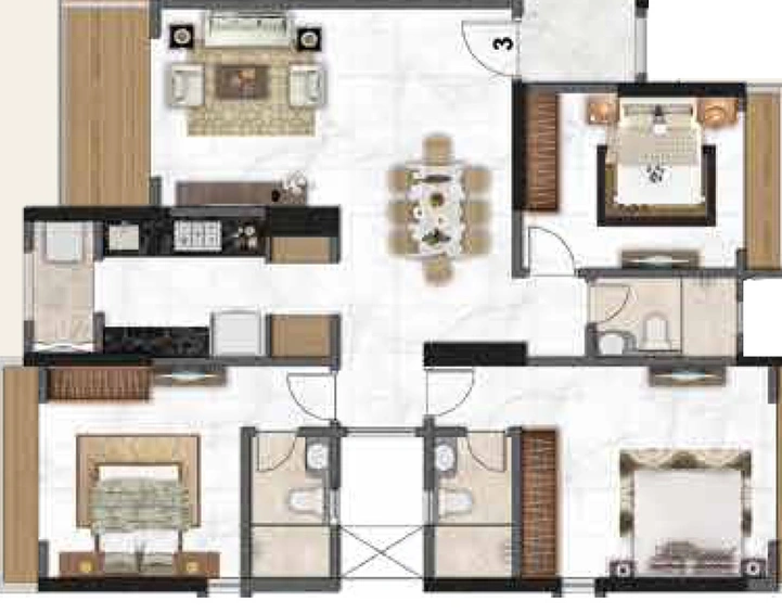 3 BHK Flat in Vinayak Shreeji Landmark in Kalyan West, Thane - Image 233783