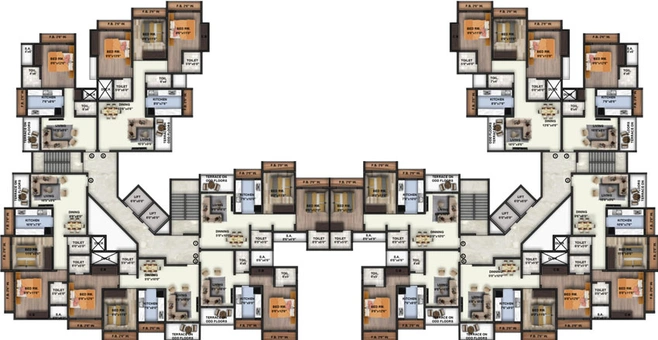Floor Plan of Royal Meadows in Kalyan West, Thane - Image 24585