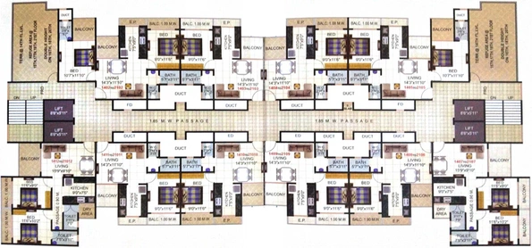 Floor Plan of Space Tulip Heights in Kalyan East, Thane - Image 24592