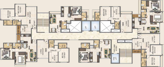 Floor Plan of Triveni Crown in Kalyan West, Thane - Image 1108
