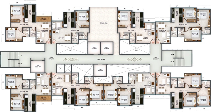 Floor Plan of Vikas Ritz in Kalyan West, Thane - Image 1094
