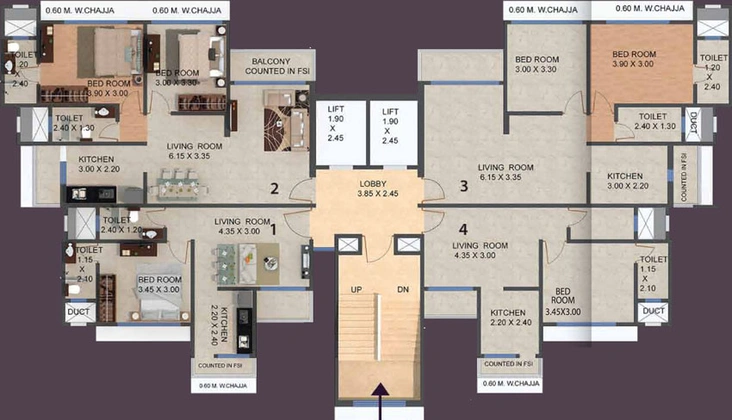 Floor Plan of LD Viceroy in Chembur East, Mumbai - Image 36865
