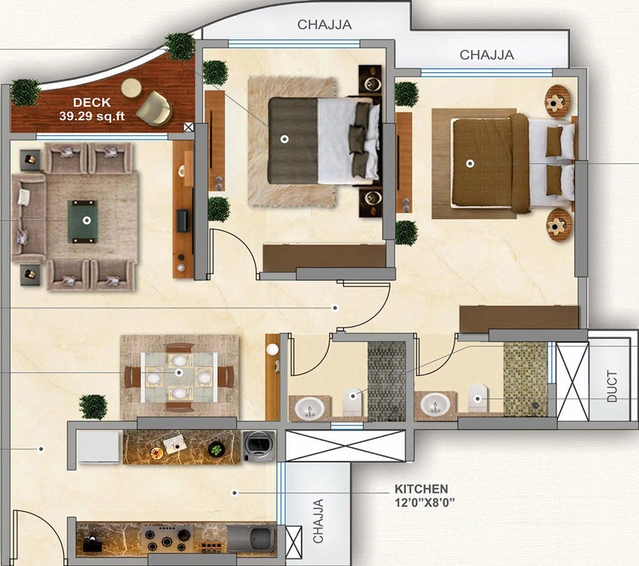 2 BHK Flat in Tridhaatu Aum in Chembur East, Mumbai - Image 468094
