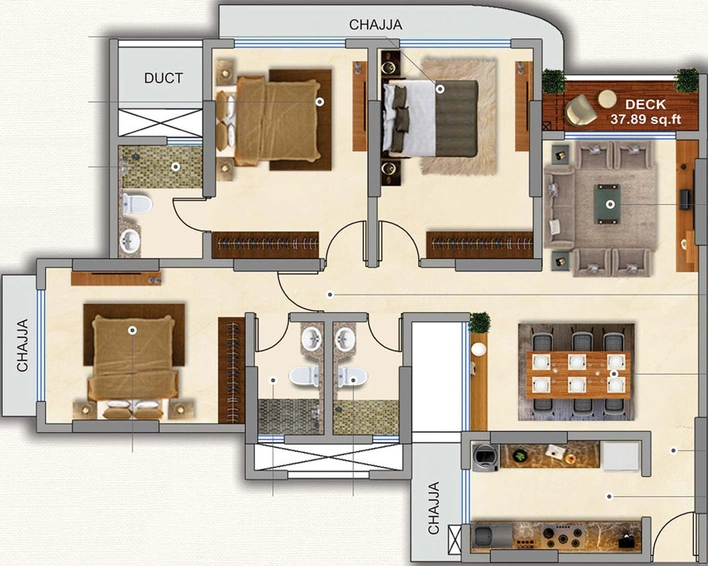 3 BHK Flat in Tridhaatu Aum in Chembur East, Mumbai - Image 468095