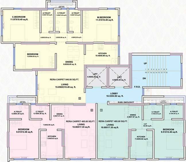 Floor Plan of Vardhman Grandeur in Andheri West, Mumbai - Image 36938