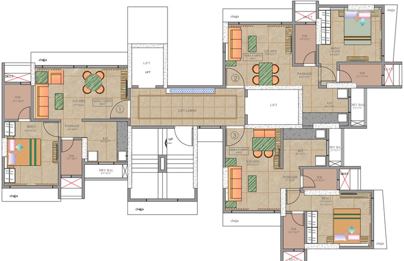 Floor Plan of Asmi Shimmers in Goregaon East, Mumbai - Image 36945