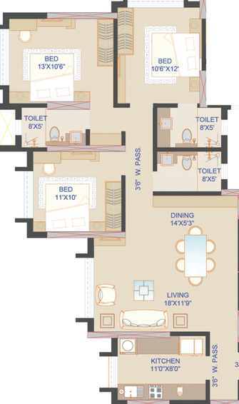 3 BHK Flat in Kukreja Chembur Heights 2 in Chembur East, Mumbai - Image 468151